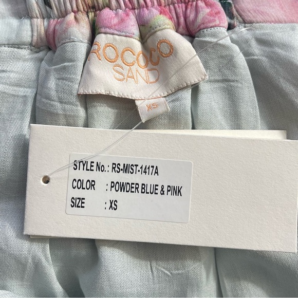 Rococo Sand Mist Pleated Chiffon Powder Blue Pink Mini Skirt Size X-Small - Picture 10 of 13